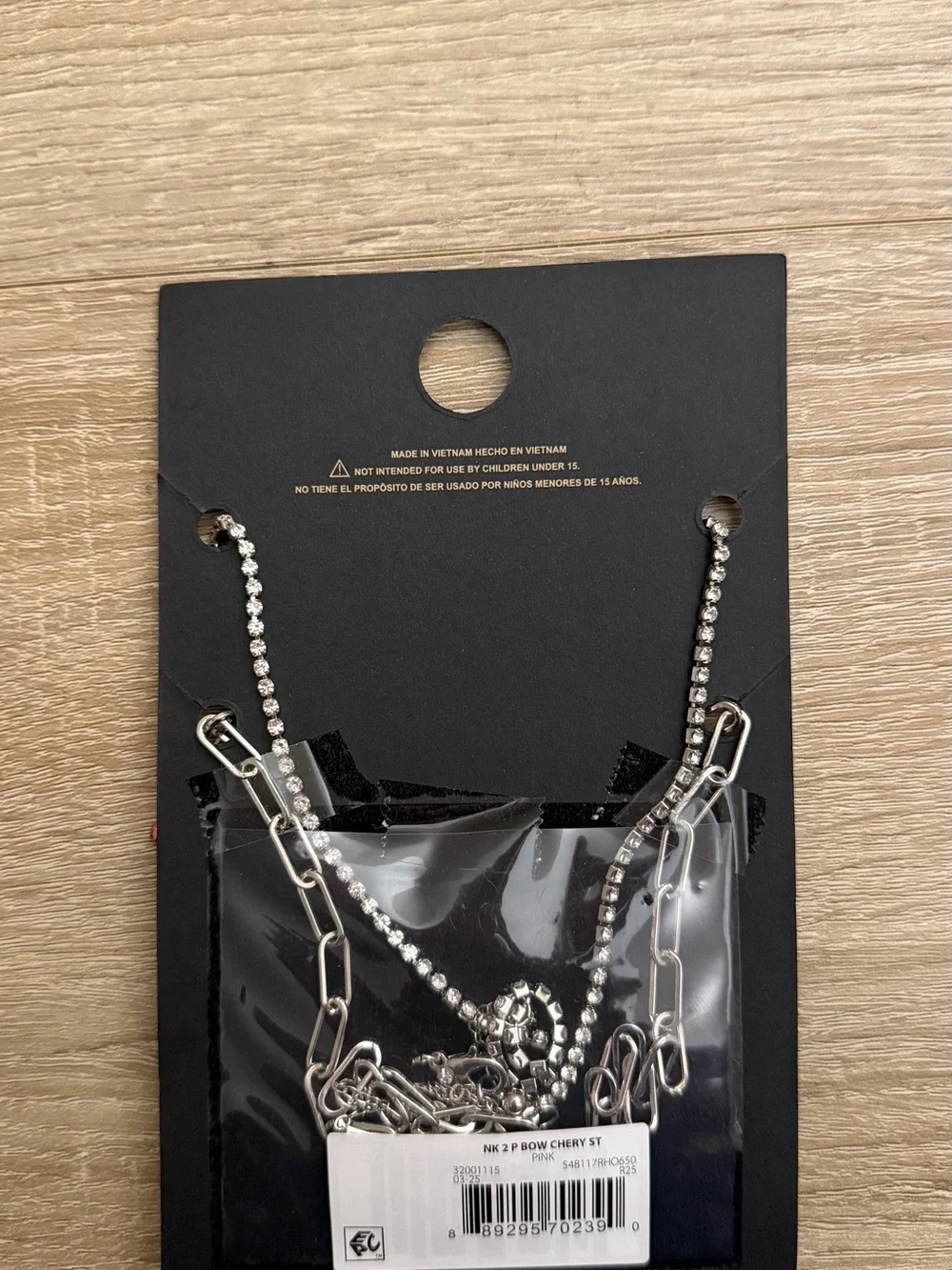 Madden NYC Pink Bow Layered Necklace NWT